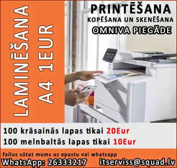 printēšana kopēšana skenēšana